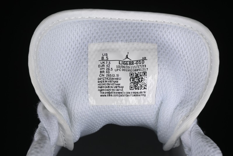 Nike Air Jordan 1 AJ1 Dior Collaboration - White Black Custom Low Top Retro Basketball Shoes - LJ6688-010