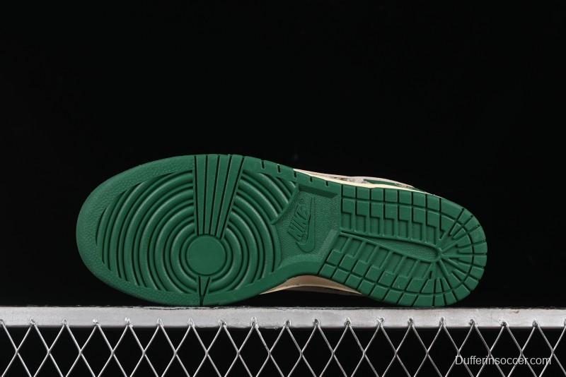 Nike SB Dunk Low Edison Chen Collaboration - Beige Brown Green Knit Anniversary High-End Custom Low-Top Casual Skate Shoes - XB3802-355