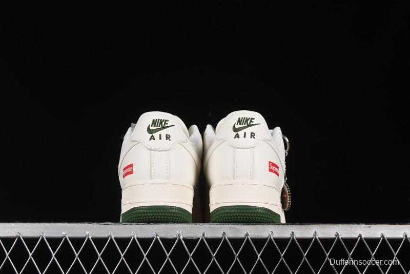 Nike Air Force 1 '07 Low Supreme Casual Sneakers in Beige Red Green - XZ6188-009