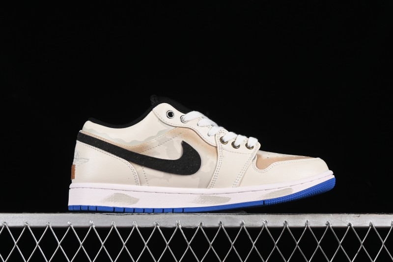 Nike Air Jordan 1 Low Retro Basketball Shoes Panda Mischief Pioneer Rider - 553560-140