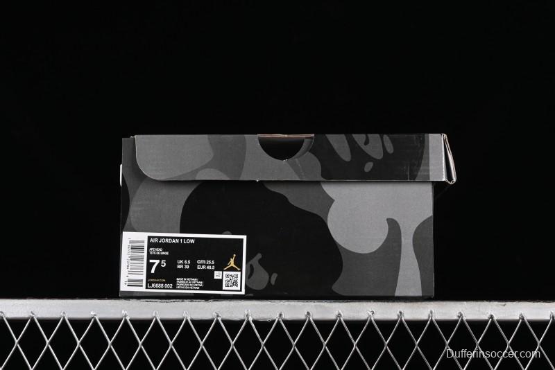 Nike Air Jordan 1 Low AJ1 Bape Collaboration - Pig Eight Patchwork Custom High-End Low-Top Basketball Shoes - LJ6688-002