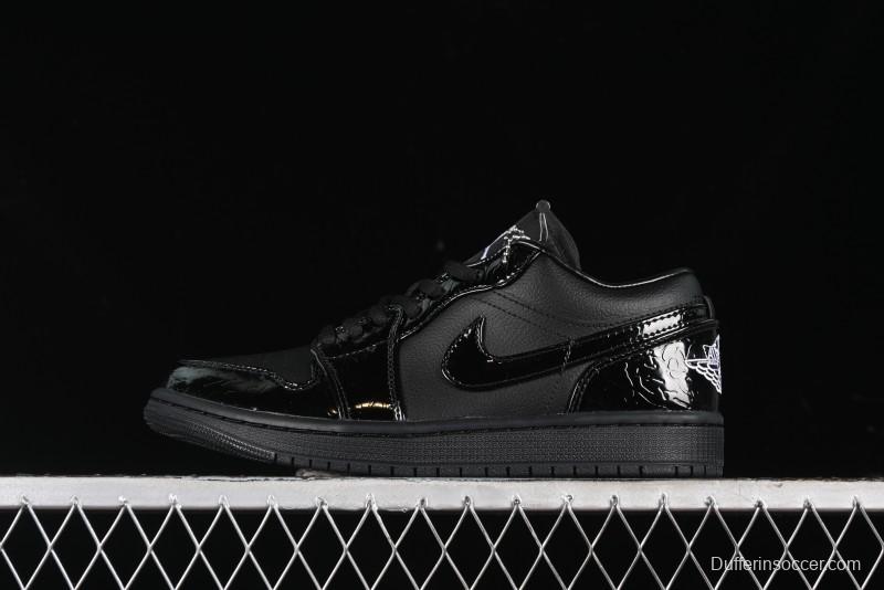 Nike Air Jordan 1 Low "Black Croc" Casual Sneakers - HJ7743-010