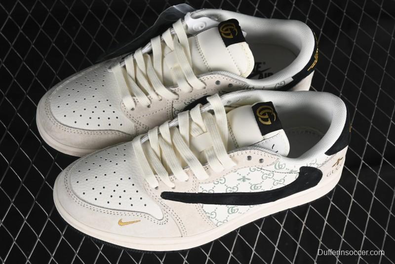 Nike Travis Scott x Fragment Design x Air Jordan 1 Low OG SP AJ1 Retro Sneakers - SJ2068-106