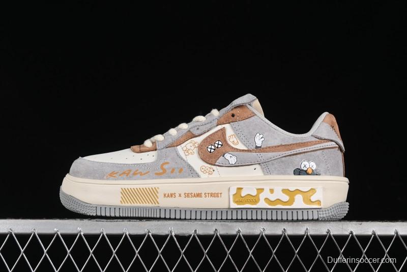 Nike Kaws x Air Force 1 '07 Low Custom Casual Sneakers - CW6688-806