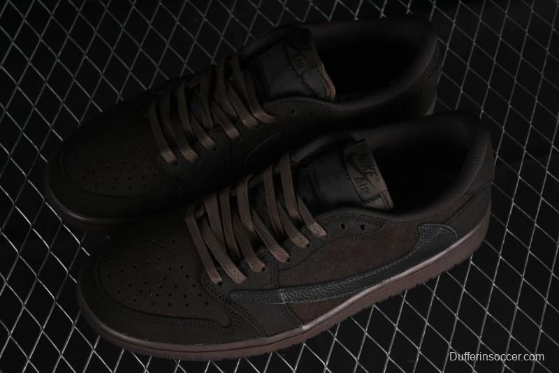Nike Travis Scott x Air Jordan 1 Low OG AJ1 Collaboration Reverse Swoosh Sneakers - DM7866-202