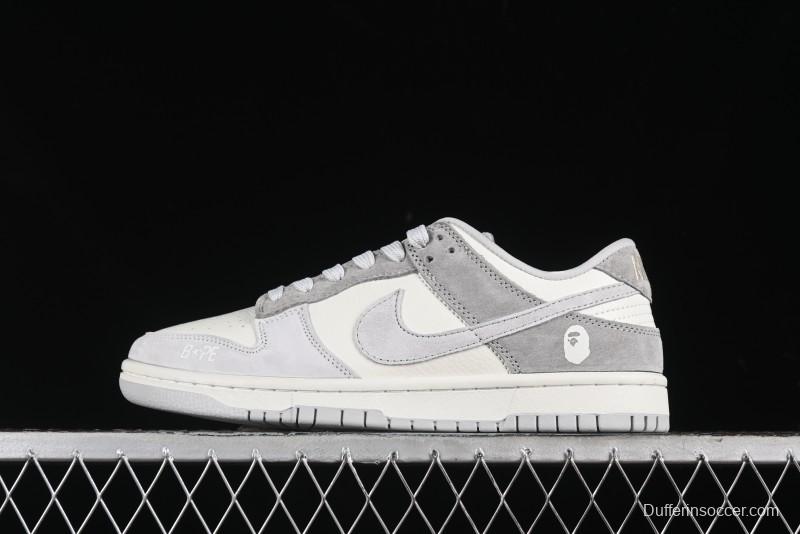 Nike SB Dunk Low BAPE Collaboration - Grey Pig 8th Anniversary Custom Low-Top Casual Skate Shoes - CH6336-226