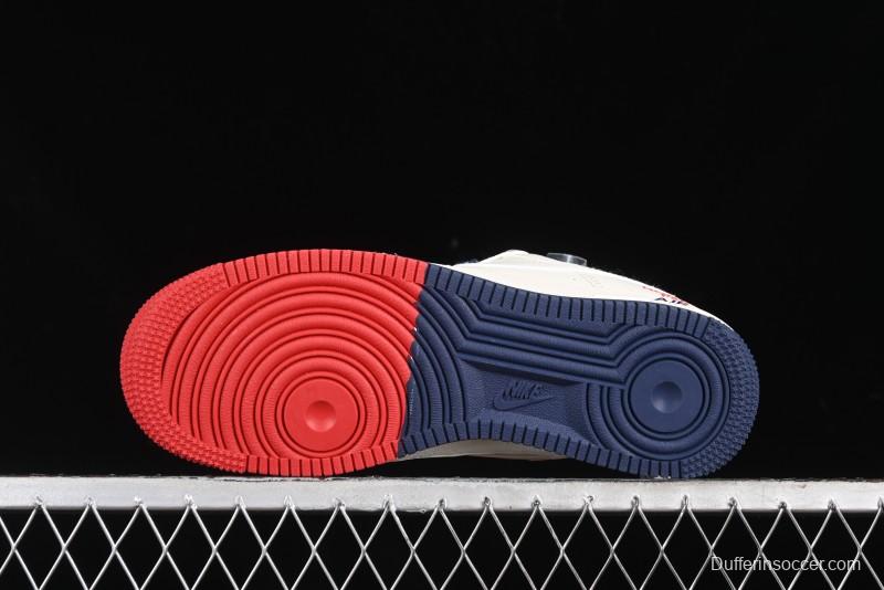 Nike Air Force 1 '07 Low The North Face Collaboration - White Red Blue Color Block Low-Top Casual Sneakers - XZ6188-010