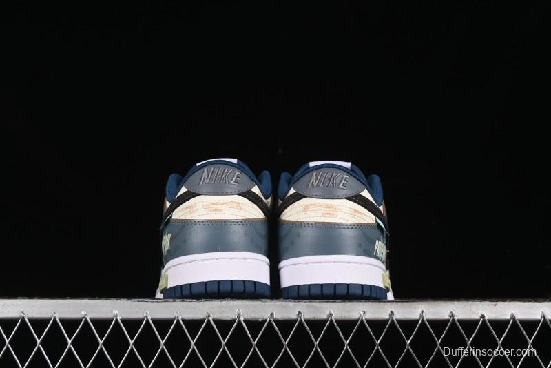 Nike Dunk Low Panda Prank Nautical Era Exploration Wave Low Top Casual Sneakers - DD1391-400