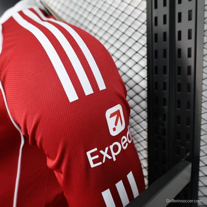 Player Version 25/26 LIverpool Home Long Sleeve Jersey