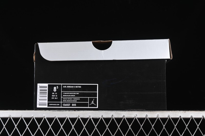 Nike Air Jordan 5 Retro Basketball Shoes with Grey Wolf Colorway - 136027-005