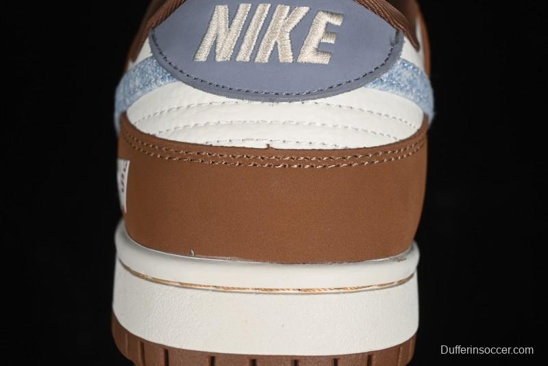 Nike SB Dunk Low Levi's Collaboration - White Grey Brown Anniversary Customized Low-Top Casual Sneakers - JH8310-958