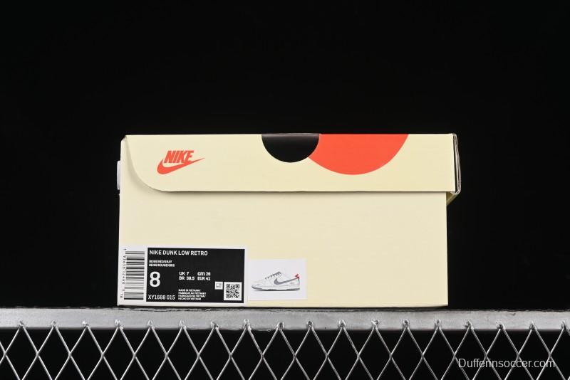 Nike SB Dunk Low Stussy Collaboration - Grey Pigskin Red Tail Anniversary High-End Custom Low-Top Casual Skate Shoes - XY2025-015