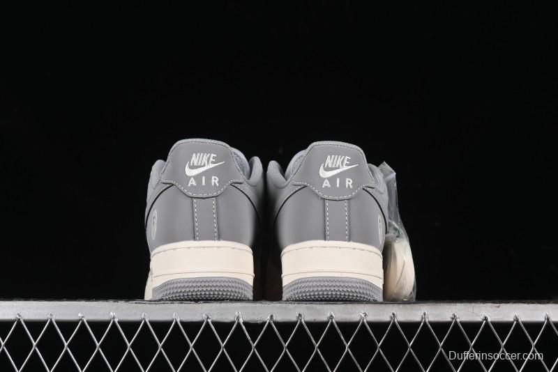 Nike Air Force 1 '07 Low Bape Collaboration - Off White Grey Low Top Casual Sneakers - BB6566-207