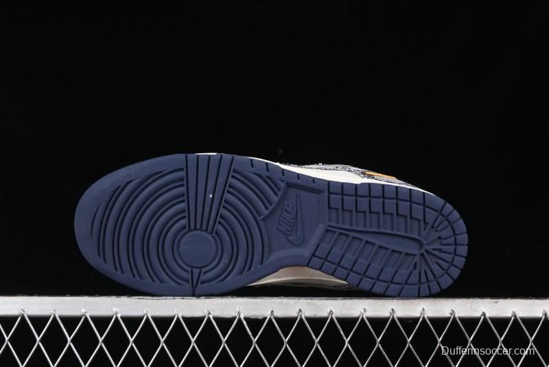 Nike SB Dunk Low Gucci Collaboration - Dark Blue Anniversary High-End Custom Low-Top Casual Skate Shoes - BB9676-313