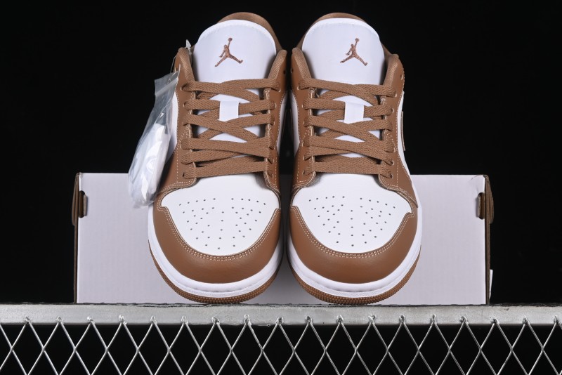 Nike Air Jordan 1 Low AJ1 White Tan Low-Top Casual Sneakers - DC0774-202