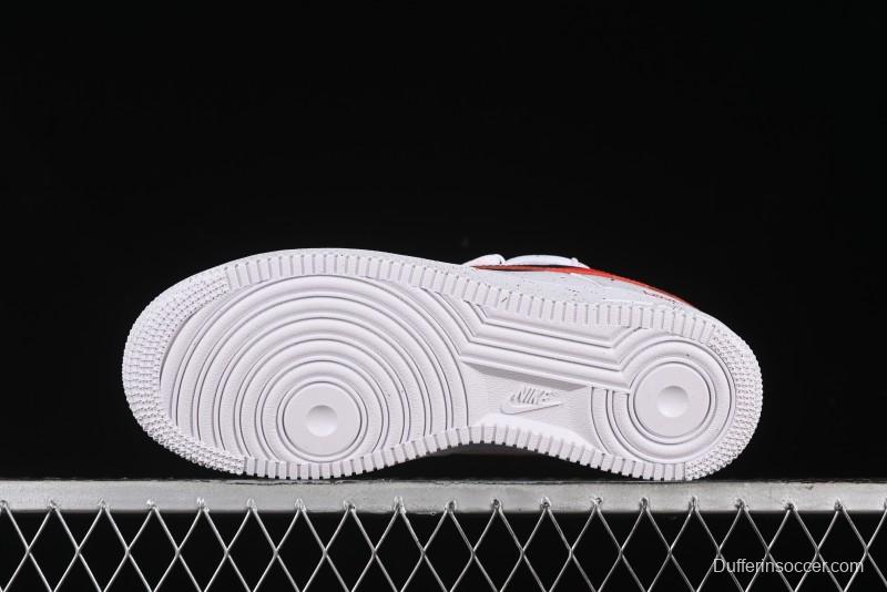 Supreme x Nike Air Force 1 '07 Low Casual Sneakers with Broken Swoosh and Anime-Inspired Spray Paint Design - CU9225-101