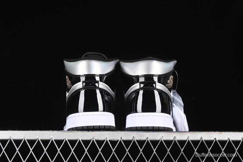 Nike Air Jordan 1 Mid Basketball Shoes White Black Silver - HV0789-010