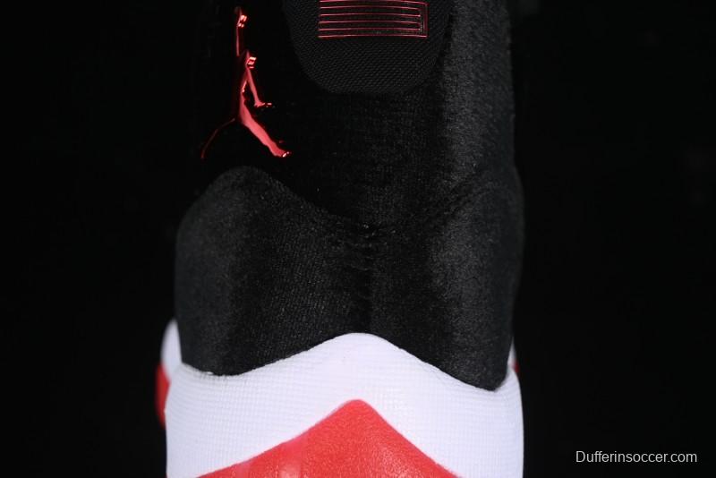 Nike Air Jordan 11 Retro "Bred Velvet" Basketball Shoes with Velvet Overlay - DB5457-061