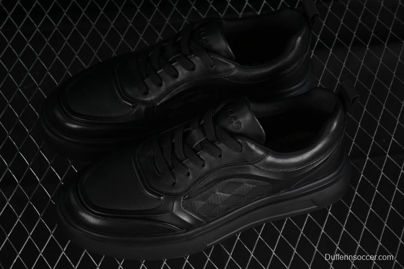 Ecco Street ACE Series Autumn New Retro Fashion Genuine Leather Platform Casual Sneakers - 63336101001