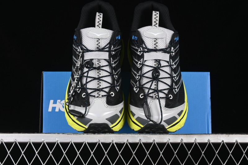 Hoka Mafate Three 2 Ultra-Lightweight Cushioned Trail Running Shoes with Vibram Outsole - 1141572 BHK