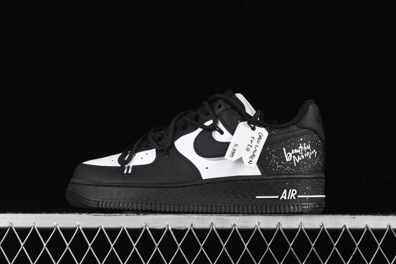 Nike Air Force 1 '07 Low Retro Street Spray White Peach Bubble Casual Sneakers - ZH0316-038