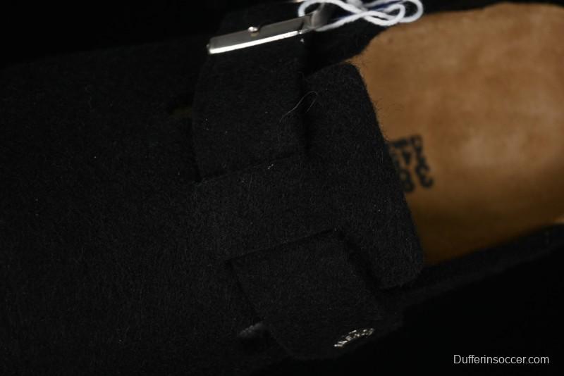 Birkenstock Half Open Toe Sandals with Smokeless Coal Wool Upper - G.D4