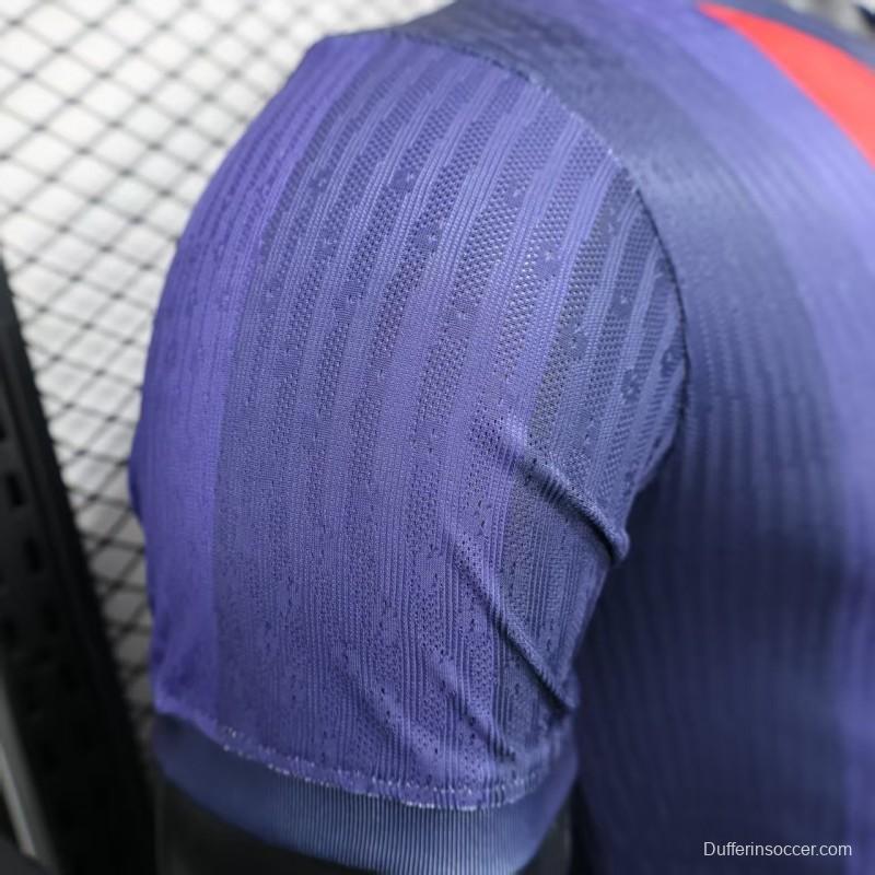 Player Version 25/26 Barcelona Blue and Red Striped with Spotify Sponsor Jersey