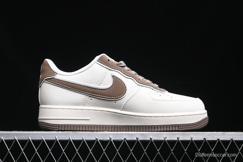 Nike Air Force 1 '07 Low Stone Island x Supreme Collaboration - Beige Brown Swoosh Casual Sneakers - BB1616-306