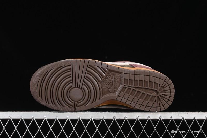 Nike Dunk Low Retro "Love & Peace" Casual Sneakers in Vintage Brown - HQ3459-212