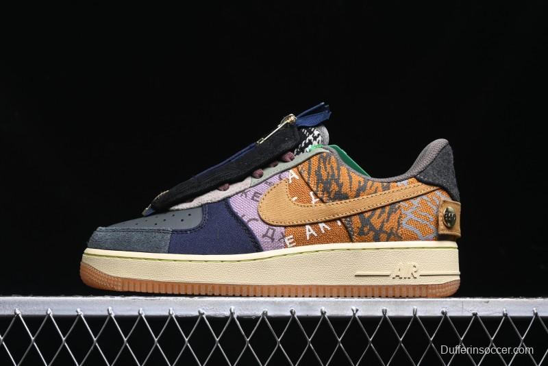 Nike Travis Scott x Air Force 1 Low Casual Sneakers with Full-Length Air Cushion - CN2405-900