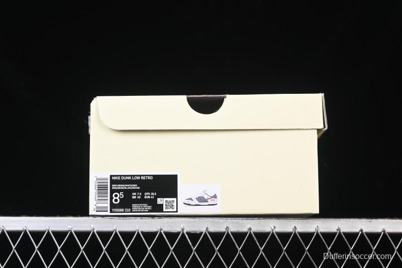 Nike SB Dunk Low Supreme Collaboration - Strap Light Gray Hook Anniversary High-End Custom Low-Top Casual Skate Shoes - YX5066-210