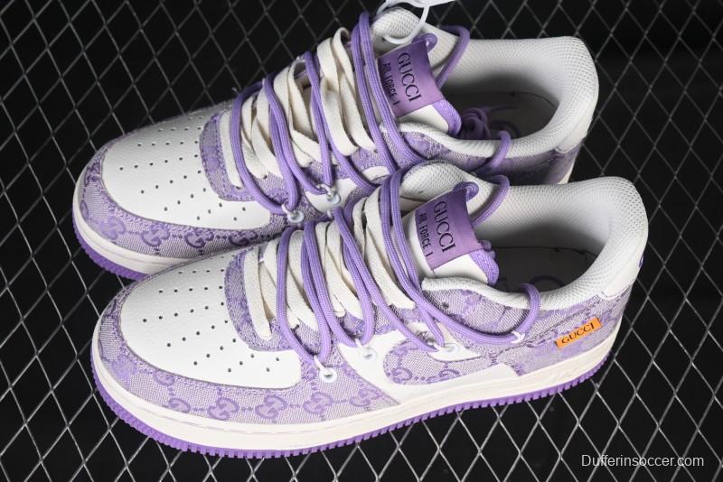 Nike Air Force 1 '07 Low x Gucci Pink Lace-Up Casual Sneakers - BD7700-022