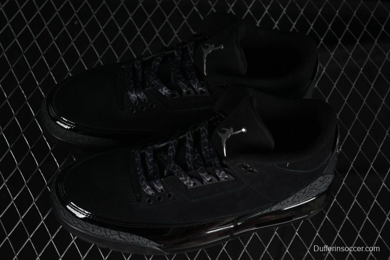Nike Air Jordan 3 Retro Basketball Shoes in Midnight Black - CT8532-001