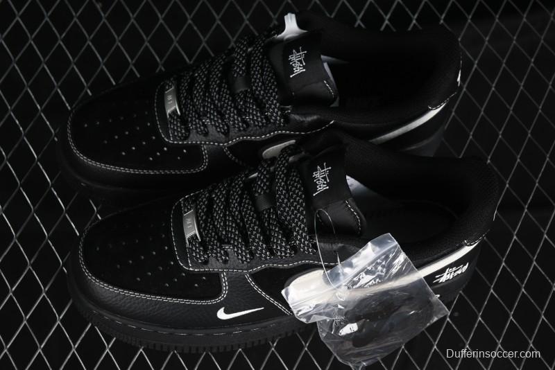 Nike Air Force 1 '07 Low Stussy Collaboration - Samurai Black Low-Top Casual Sneakers - XZ6188-969