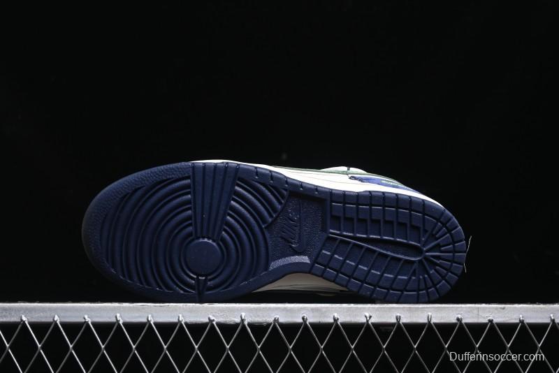 Nike SB Dunk Low Supreme Collaboration - Double Force Blue Lace-Up Anniversary High-End Custom Low-Top Casual Skate Shoes - XS1186-101