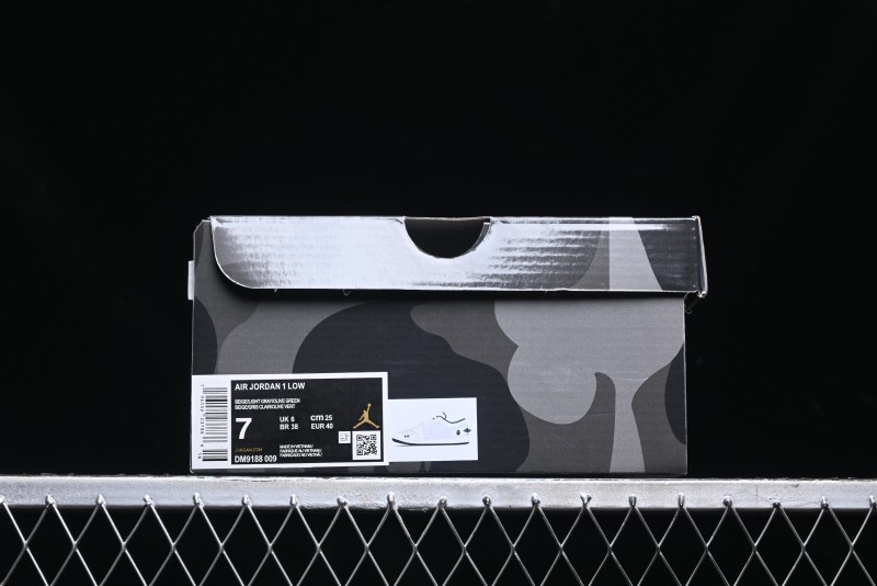 Nike Air Jordan 1 Low AJ1 Bape Collaboration - Full Pig Eight Green Grey Retro Basketball Shoes - DM9188-009