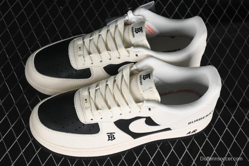 Nike Air Force 1 '07 Low Burberry Collaboration - Black White Patchwork Casual Sneakers - BB8588-227