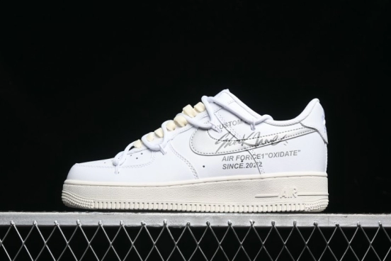 Nike Air Force 1 '07 Low Silver Hook Off-White Style Casual Sneakers - ZH0316-049