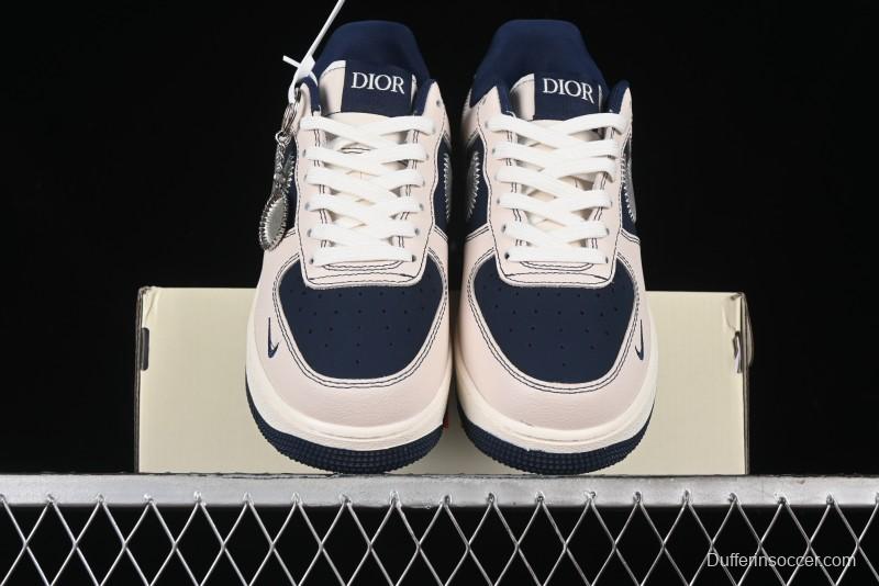 Nike Air Force 1 '07 Low Dior Collaboration - Light Blue Knit Swoosh Low-Top Casual Sneakers - KK1988-012