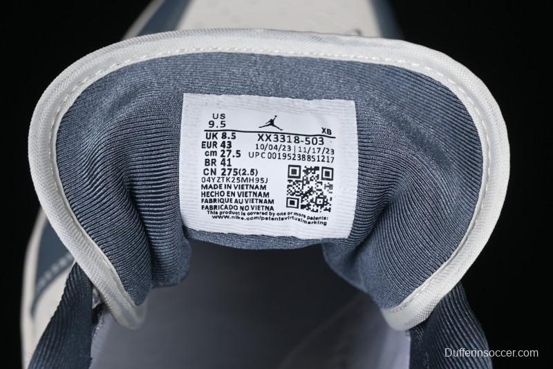 Nike Air Jordan 1 Low Stussy Collaboration - Grey Swoosh Retro Basketball Shoes - XX3318-503