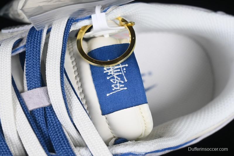 Nike SB Dunk Low Stussy Year of the Snake Collaboration Light Blue Silver Swoosh Anniversary Custom Low-Top Casual Sneakers - DM6868-010