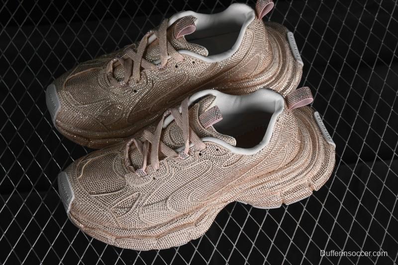 Balenciaga Phantom Sneaker Champagne Gold Full Diamond Trend Running Shoes - W3XL59645