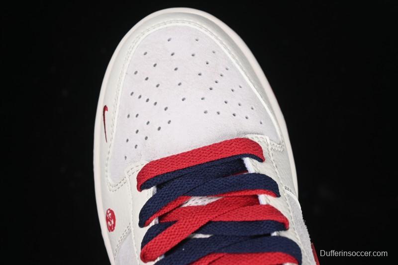 Nike SB Dunk Low Supreme Collaboration Year of the Snake Limited Edition Red Snake Print Anniversary Custom Low-Top Casual Sneakers - XS1086-015