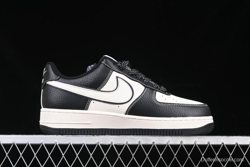 Nike Air Force 1 '07 Low Stussy Collaboration Black & White Swoosh Casual Sneakers - XZ6188-081