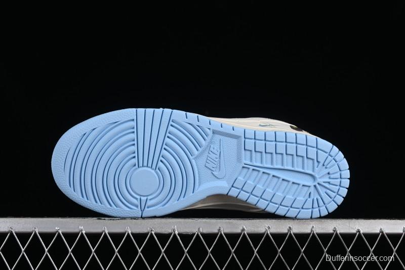 Nike SB Dunk Low BAPE Collaboration - Off-White Mini Blue Swoosh Anniversary High-End Custom Low-Top Casual Sneakers - XD6188-027