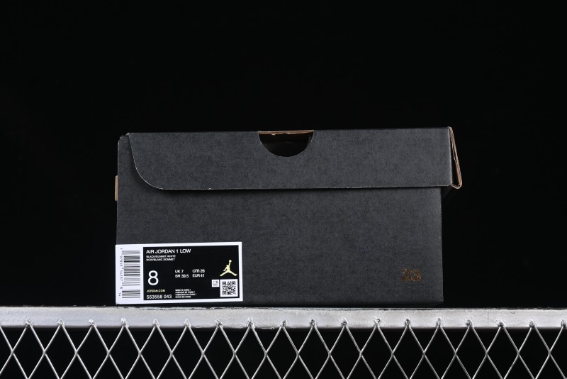 Nike Air Jordan 1 Low Retro Basketball Shoes in Black and White - 553558-043