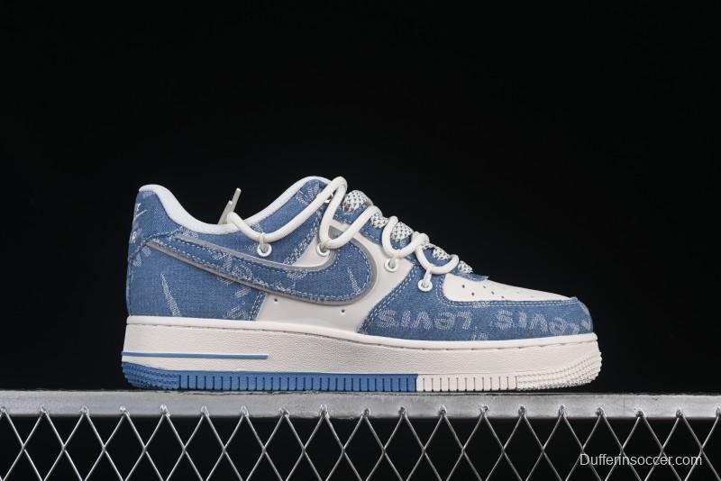 Nike Air Force 1 '07 Low Levi's Denim Patchwork Lace-Up Casual Sneakers - SJ1198-001