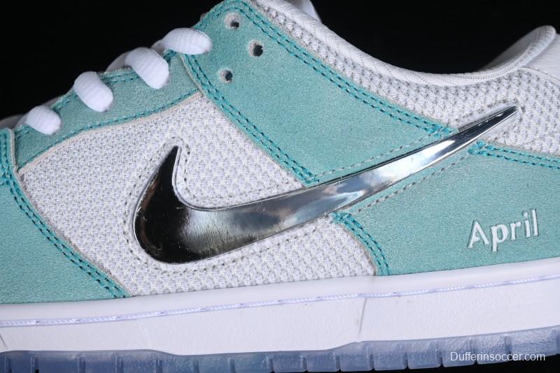 Nike April Skateboards SB Dunk Low Collaboration Frozen Rose SB Shattered Backboard Casual Skate Shoes - FD2562-400