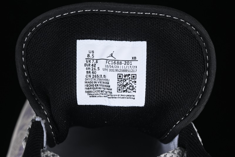 Nike Air Jordan 1 Low AJ1 Stussy Snake Year Limited Edition Purple Snake Grain High-End Custom Retro Basketball Shoes - FC1688-201