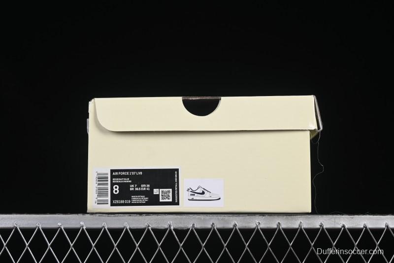 Nike Air Force 1 '07 Low Supreme Collaboration Navy Blue Line Low-Top Casual Sneakers - XZ6188-019